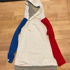 Red White Blue Sweatshirt with hood